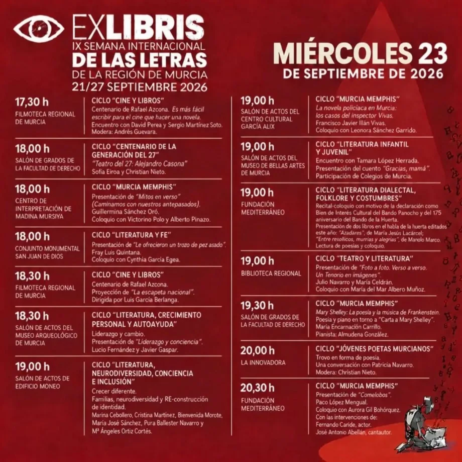 Cartel de Exlibris: IX Semana Internacional de las Letras