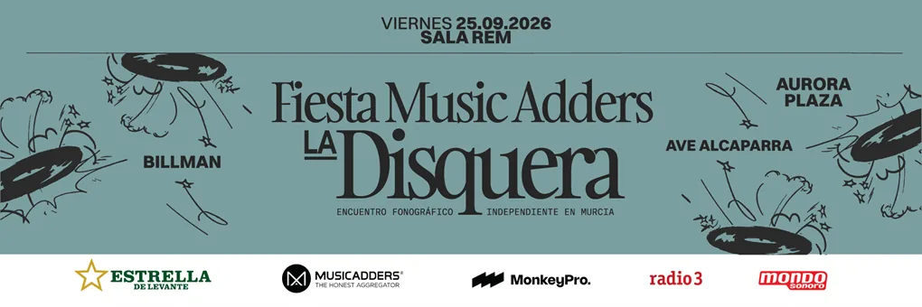 Cartel de La Disquera: Fiesta Music Adders